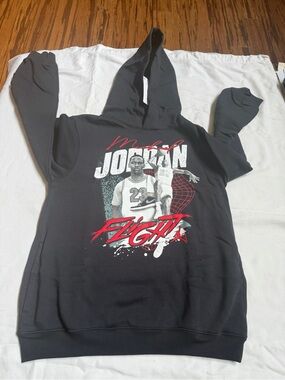 Jordan Black Hoodie with Red & White youth